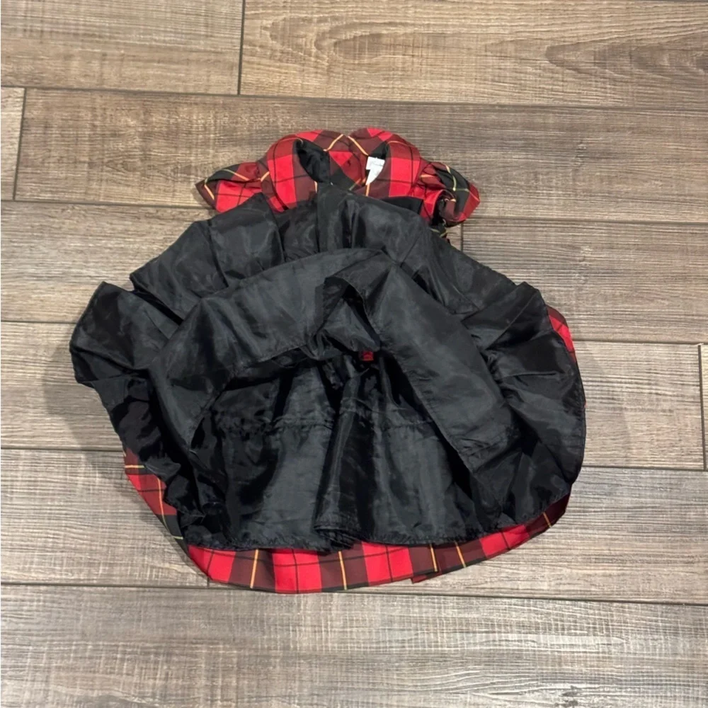 Ralph Lauren Baby Dress Red Black Plaid Taffeta Bow Lined Holiday Dress Size 9M